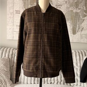 apt 9 jacket Mens Size‎ Small - Brown Wool Blend - Bomber Jacket